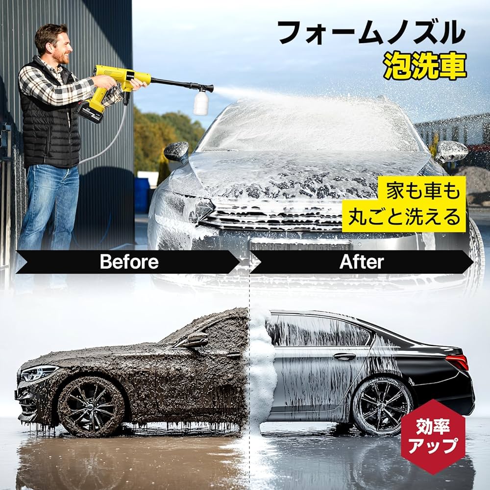 ❤️高圧洗浄機 ❤️コードレス 充電式 2025新登場強化洗車機 20000mAh Amazon | 【2025新登場強化版】高圧洗浄機 コードレス 充電式